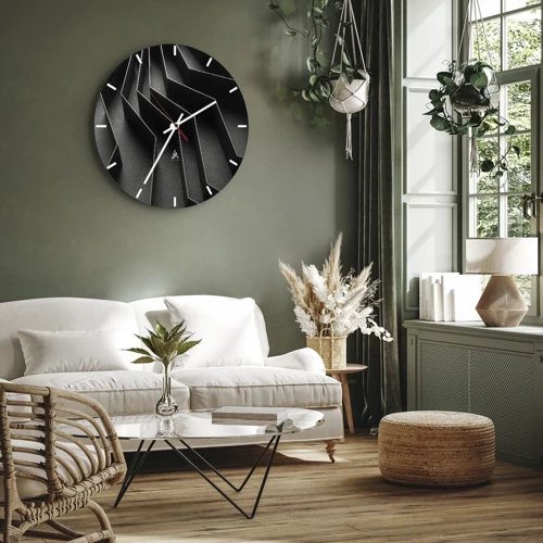 Reloj de pared - Reloj de vidrio - Orden espacial - 30x30 cm