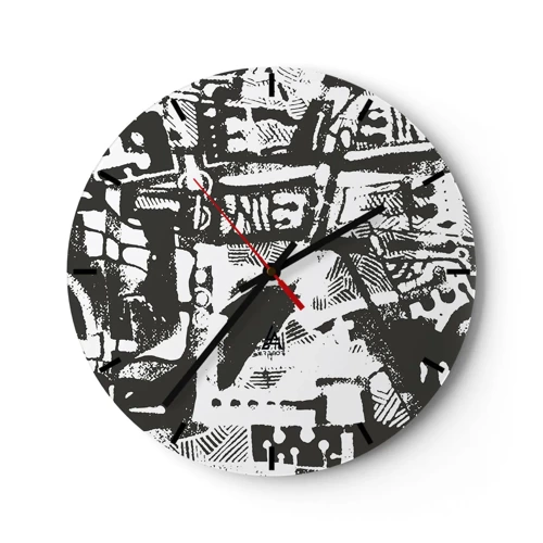 Reloj de pared - Reloj de vidrio - ¿Orden o caos? - 40x40 cm