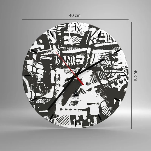 Reloj de pared - Reloj de vidrio - ¿Orden o caos? - 40x40 cm