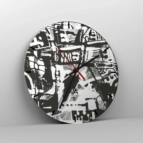 Reloj de pared - Reloj de vidrio - ¿Orden o caos? - 40x40 cm