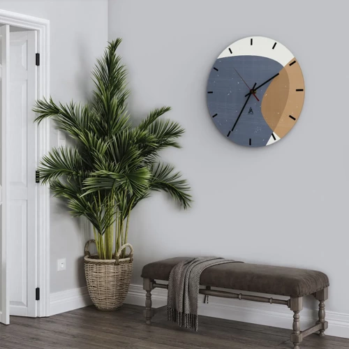 Reloj de pared - Reloj de vidrio - Óvalos e influencias - 30x30 cm