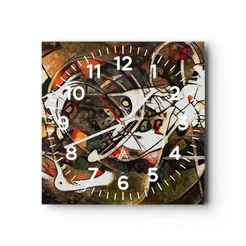 Reloj de pared - Reloj de vidrio - ¿Oyes el movimiento? - 30x30 cm