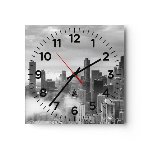 Reloj de pared - Reloj de vidrio - Paisaje americano - 30x30 cm