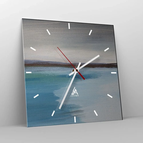 Reloj de pared - Reloj de vidrio - Paisaje horizontal - 30x30 cm