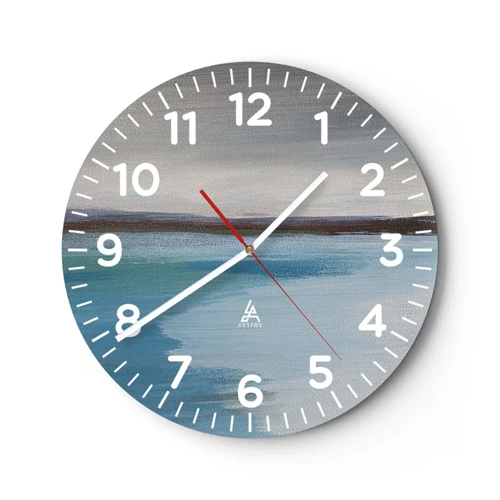 Reloj de pared - Reloj de vidrio - Paisaje horizontal - 40x40 cm