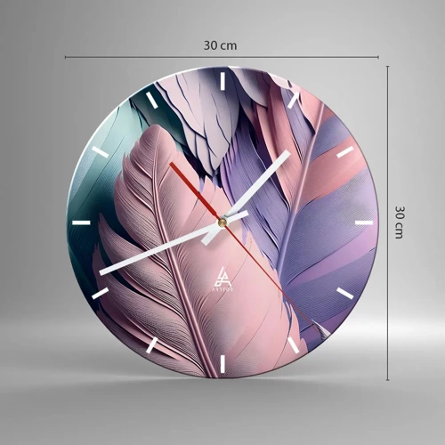 Reloj de pared - Reloj de vidrio - Pájaro chic - 30x30 cm