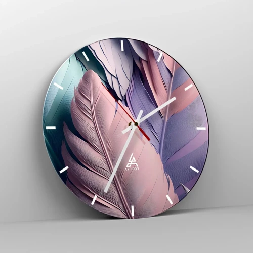 Reloj de pared - Reloj de vidrio - Pájaro chic - 30x30 cm