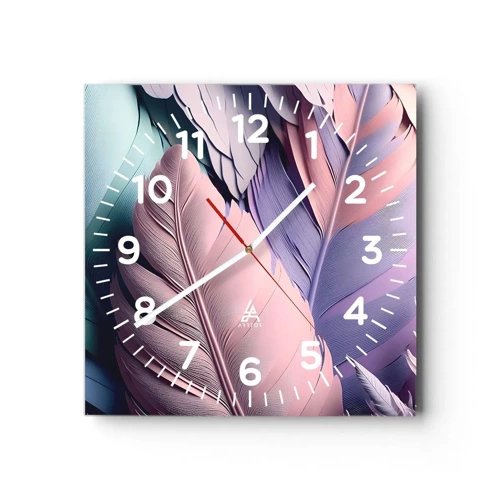 Reloj de pared - Reloj de vidrio - Pájaro chic - 30x30 cm