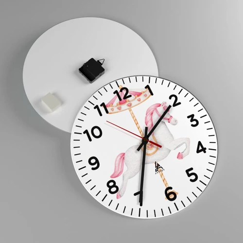 Reloj de pared - Reloj de vidrio - Partió al galope - 40x40 cm