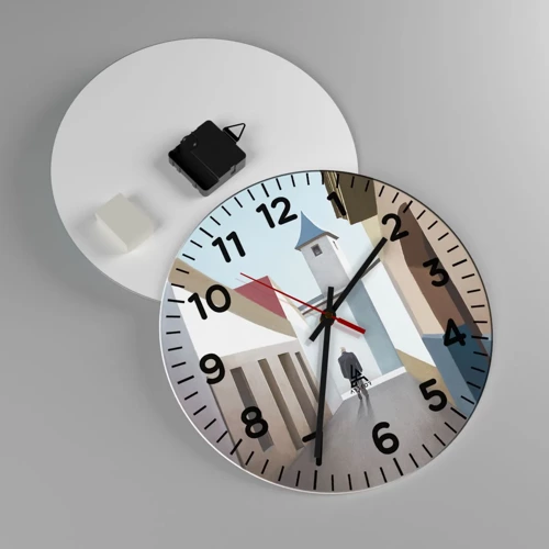 Reloj de pared - Reloj de vidrio - Paseo soleado - 30x30 cm