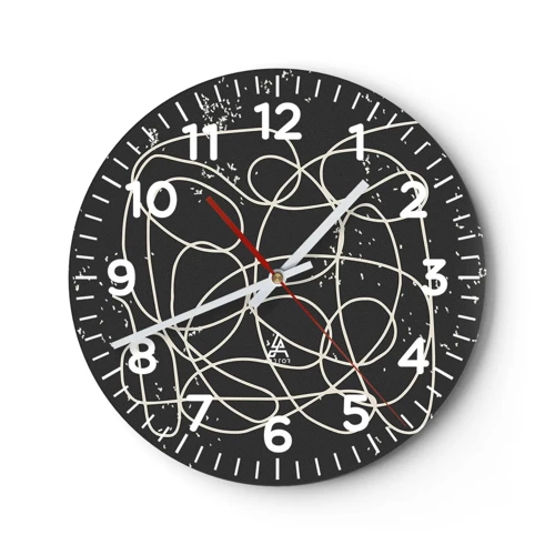 Reloj de pared - Reloj de vidrio - Pensamientos errantes - 30x30 cm