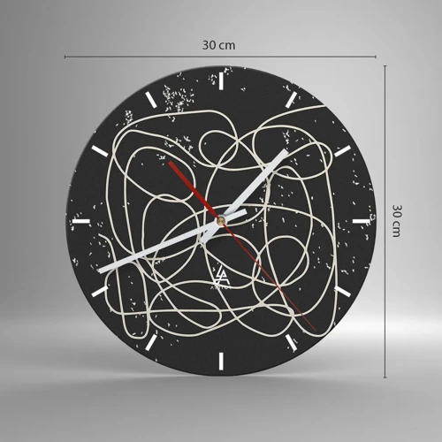 Reloj de pared - Reloj de vidrio - Pensamientos errantes - 30x30 cm