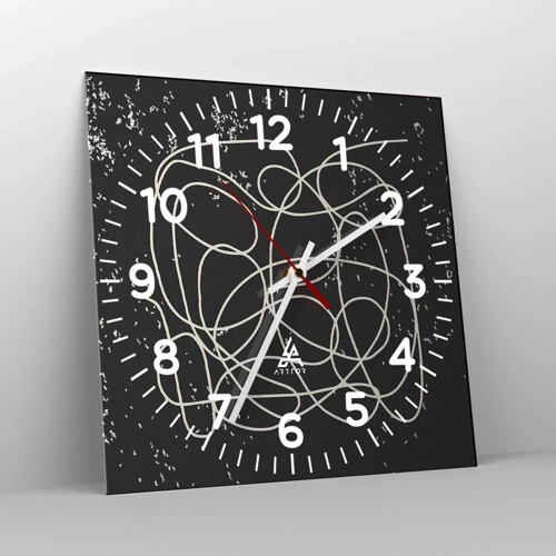 Reloj de pared - Reloj de vidrio - Pensamientos errantes - 40x40 cm