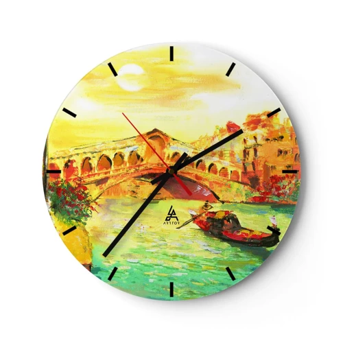 Reloj de pared - Reloj de vidrio - Peregrinación de los amantes - 30x30 cm