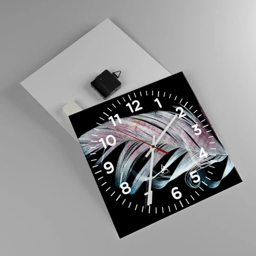 Reloj de pared - Reloj de vidrio - Piensa en el tacto - 30x30 cm