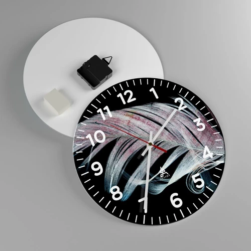 Reloj de pared - Reloj de vidrio - Piensa en el tacto - 30x30 cm