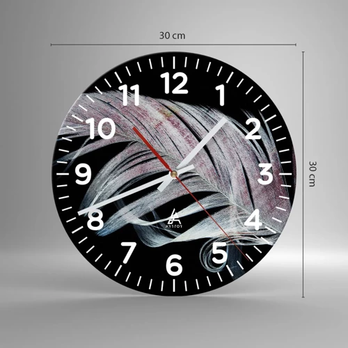 Reloj de pared - Reloj de vidrio - Piensa en el tacto - 30x30 cm