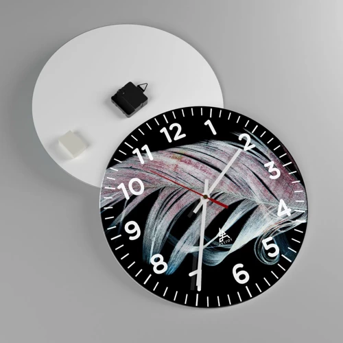 Reloj de pared - Reloj de vidrio - Piensa en el tacto - 40x40 cm