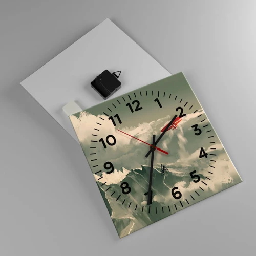 Reloj de pared - Reloj de vidrio - Pionero sin miedo - 30x30 cm