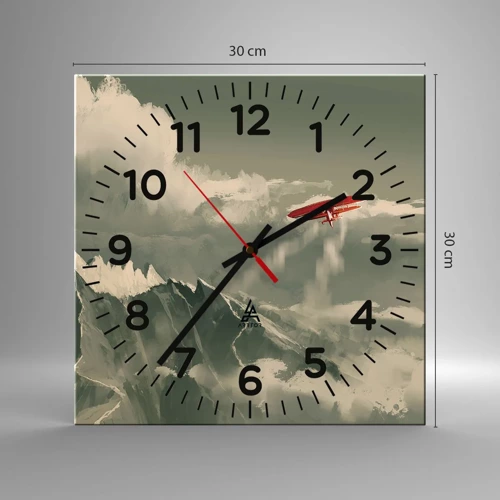 Reloj de pared - Reloj de vidrio - Pionero sin miedo - 30x30 cm