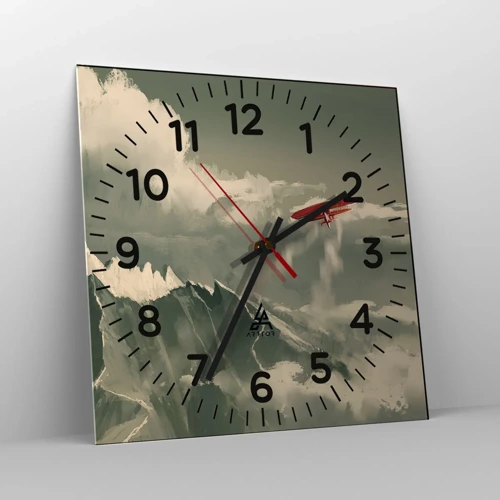 Reloj de pared - Reloj de vidrio - Pionero sin miedo - 30x30 cm