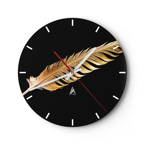 Reloj de pared - Reloj de vidrio - Pluma de alta calidad - 30x30 cm