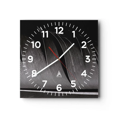 Reloj de pared - Reloj de vidrio - Pluma - una construcción maravillosa - 30x30 cm