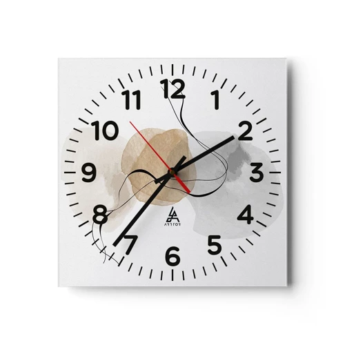 Reloj de pared - Reloj de vidrio - Pompas de aire - 30x30 cm