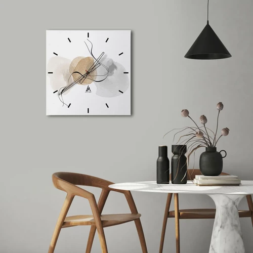 Reloj de pared - Reloj de vidrio - Pompas de aire - 30x30 cm