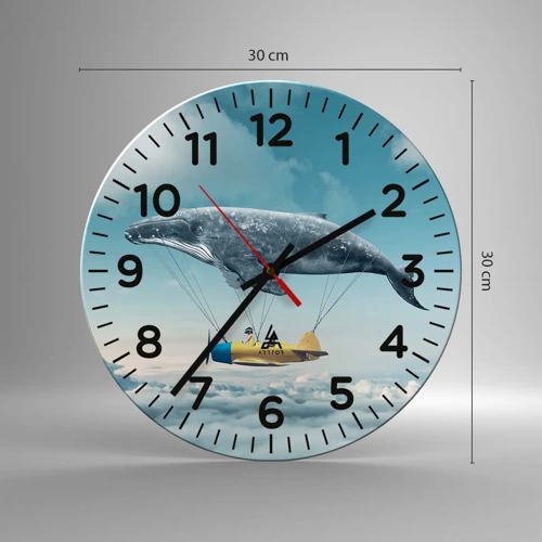 Reloj de pared - Reloj de vidrio - ¿Por qué no? - 30x30 cm