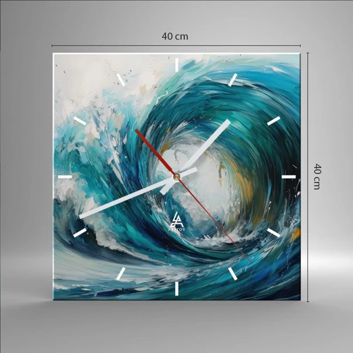 Reloj de pared - Reloj de vidrio - Portal marino - 40x40 cm