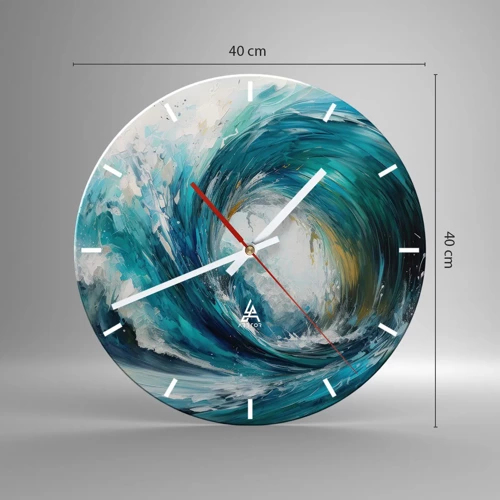 Reloj de pared - Reloj de vidrio - Portal marino - 40x40 cm