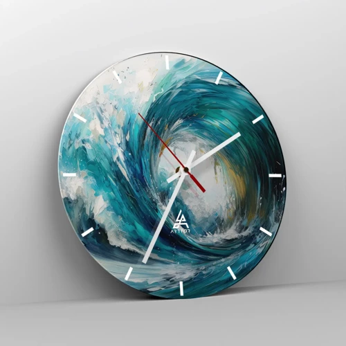 Reloj de pared - Reloj de vidrio - Portal marino - 40x40 cm