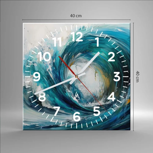 Reloj de pared - Reloj de vidrio - Portal marino - 40x40 cm