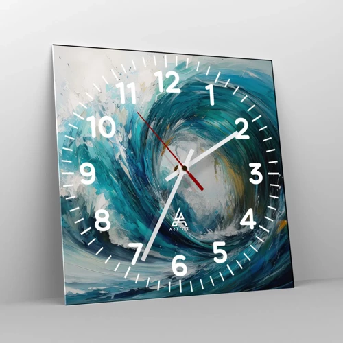 Reloj de pared - Reloj de vidrio - Portal marino - 40x40 cm