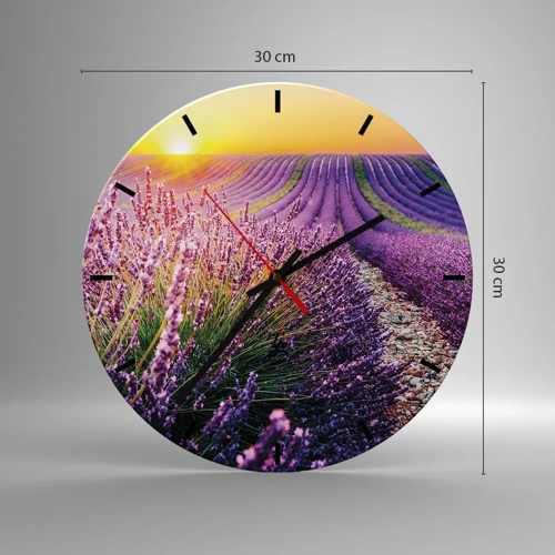 Reloj de pared - Reloj de vidrio - Pradera fragante - 30x30 cm