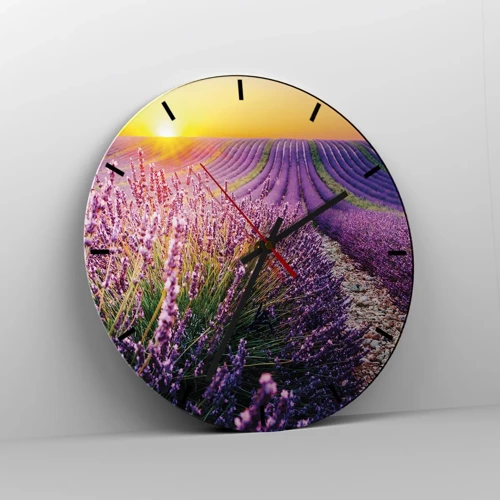 Reloj de pared - Reloj de vidrio - Pradera fragante - 30x30 cm