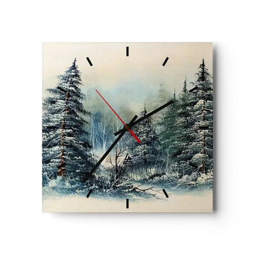 Reloj de pared - Reloj de vidrio - Preparados para la Navidad - 30x30 cm