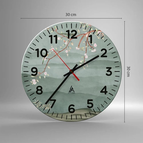 Reloj de pared - Reloj de vidrio - Primavera, ah, eres tú - 30x30 cm