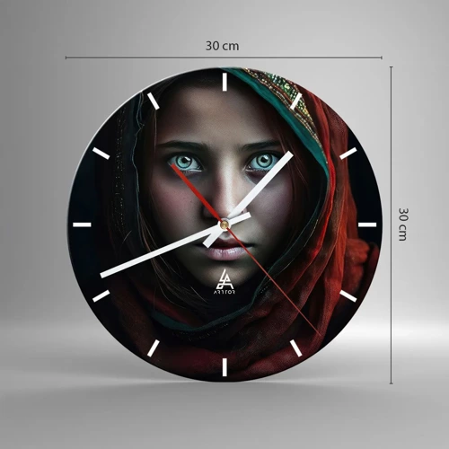 Reloj de pared - Reloj de vidrio - Princesa del Este - 30x30 cm