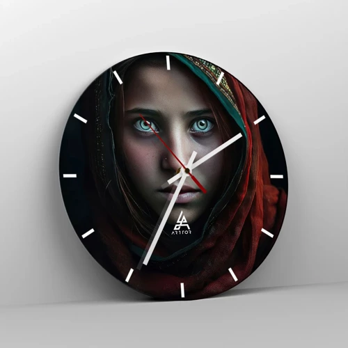 Reloj de pared - Reloj de vidrio - Princesa del Este - 30x30 cm