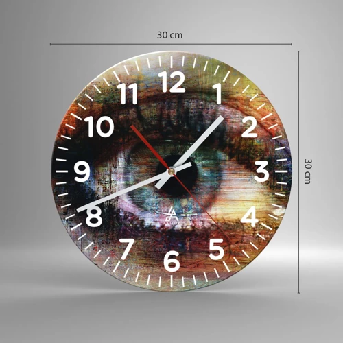 Reloj de pared - Reloj de vidrio - Puedes mirar en el alma - 30x30 cm