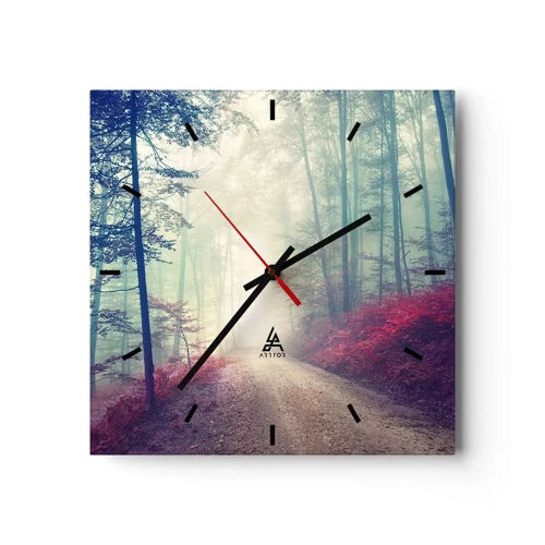 Reloj de pared - Reloj de vidrio - Qué bueno es levantarse al amanecer - 30x30 cm