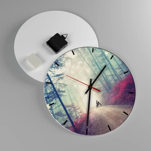 Reloj de pared - Reloj de vidrio - Qué bueno es levantarse al amanecer - 30x30 cm