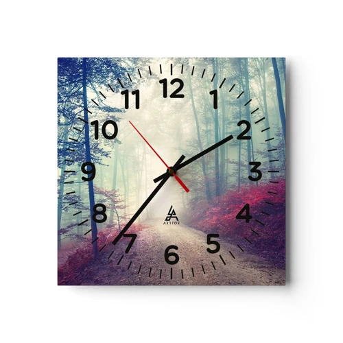 Reloj de pared - Reloj de vidrio - Qué bueno es levantarse al amanecer - 30x30 cm