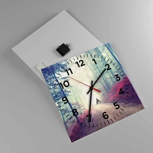 Reloj de pared - Reloj de vidrio - Qué bueno es levantarse al amanecer - 40x40 cm