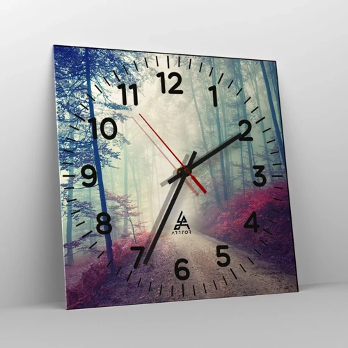 Reloj de pared - Reloj de vidrio - Qué bueno es levantarse al amanecer - 40x40 cm