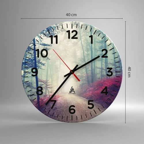 Reloj de pared - Reloj de vidrio - Qué bueno es levantarse al amanecer - 40x40 cm