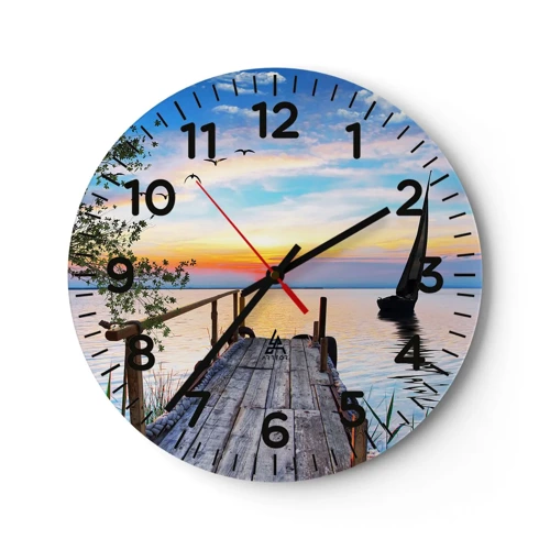 Reloj de pared - Reloj de vidrio - Que llegue la noche - 30x30 cm