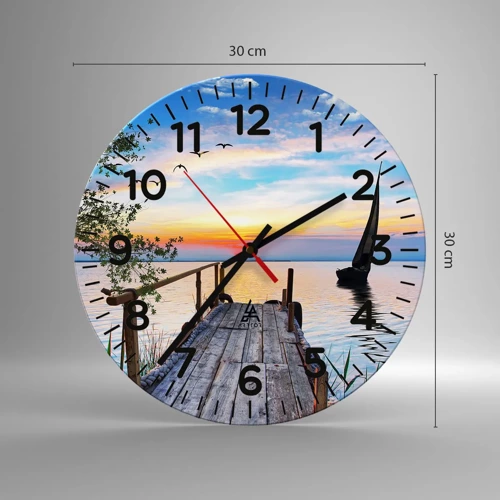 Reloj de pared - Reloj de vidrio - Que llegue la noche - 30x30 cm